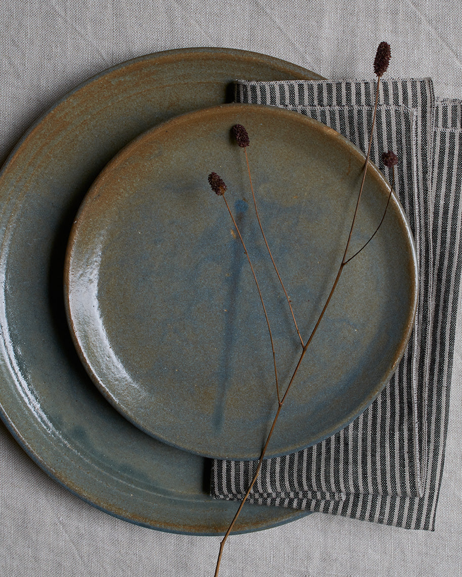 Stoneware Side Plate In Verdigris Green Glaze