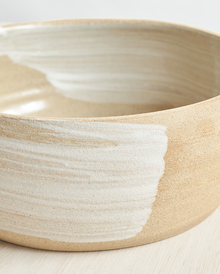 Brushstroke Bowl in Clear Glaze
