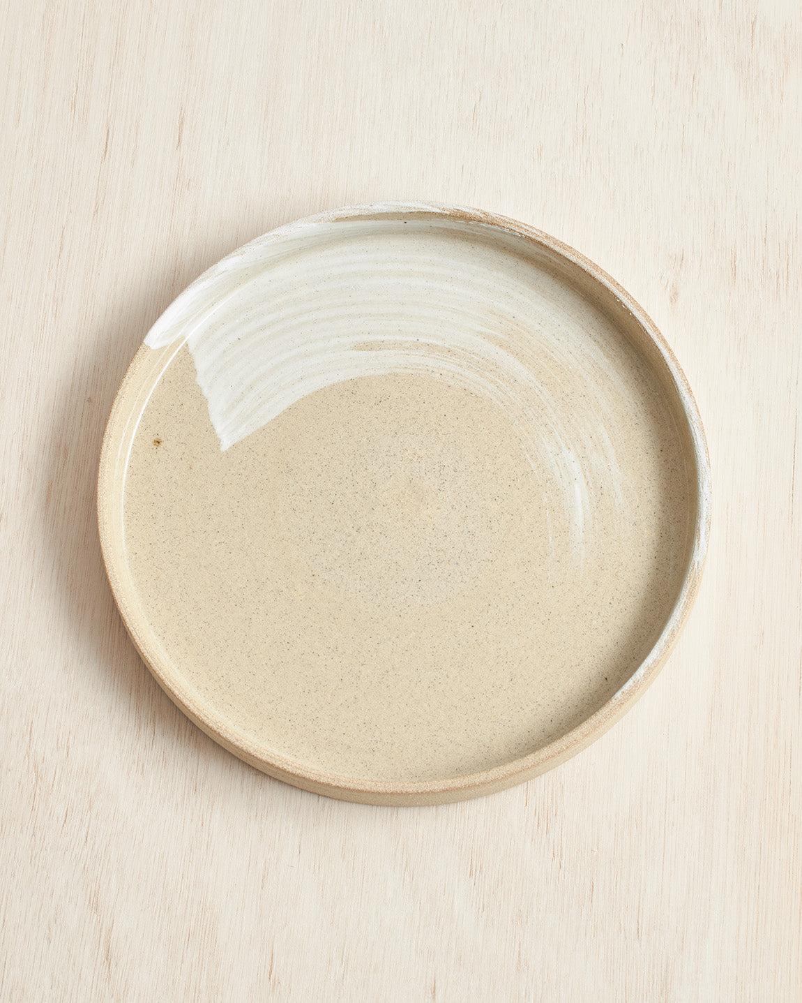 Brushstroke Side Plate in Clear Glaze