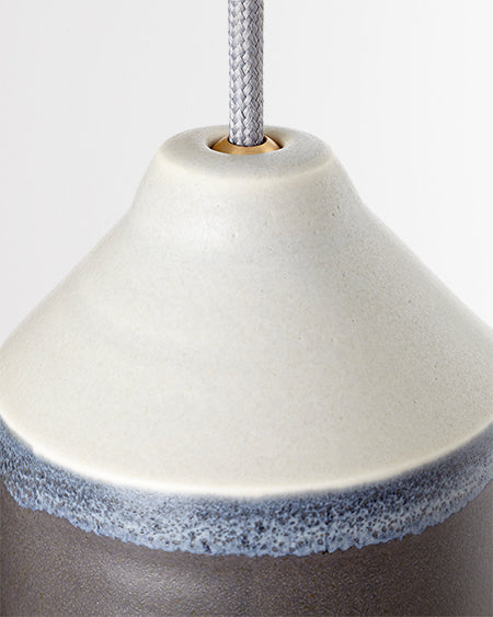 Morandi Narrow Ceramic Pendant Light In Dark Grey
