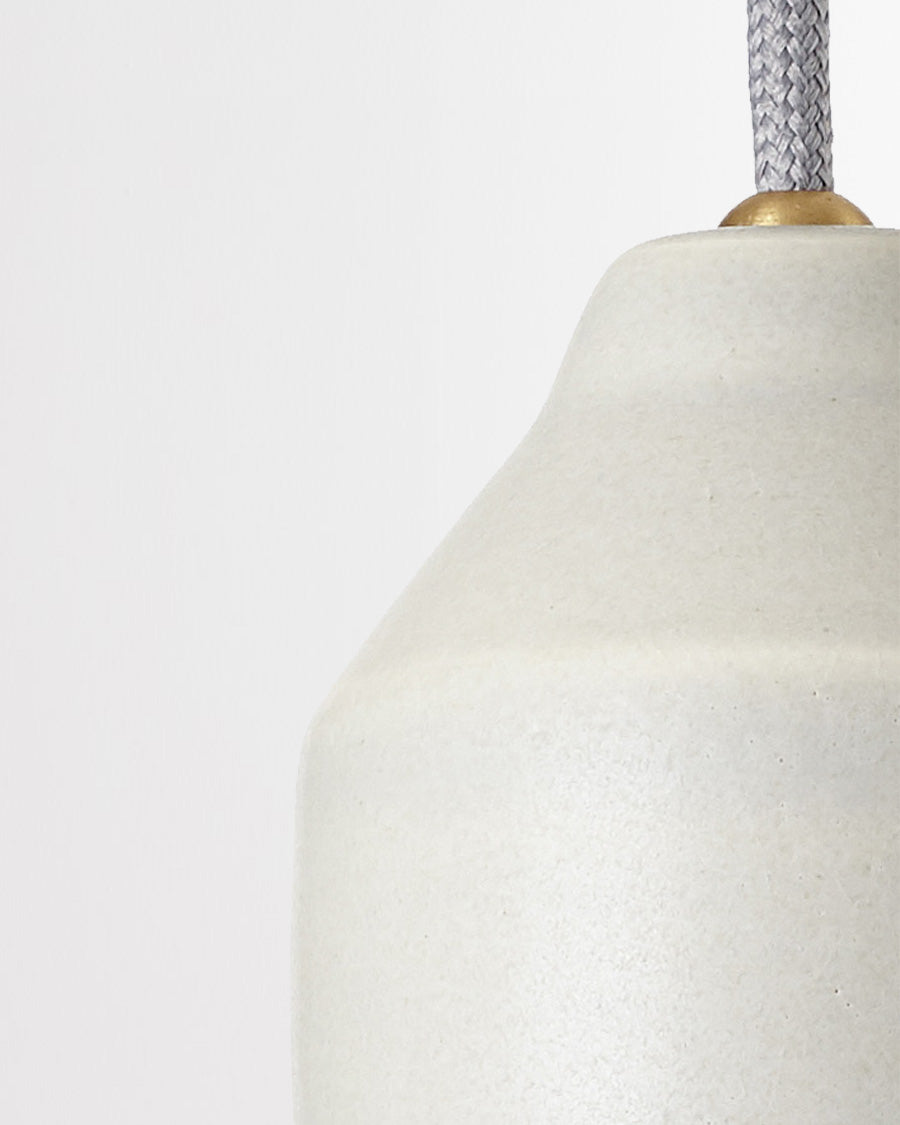 Morandi Narrow Ceramic Pendant Light In Light Grey