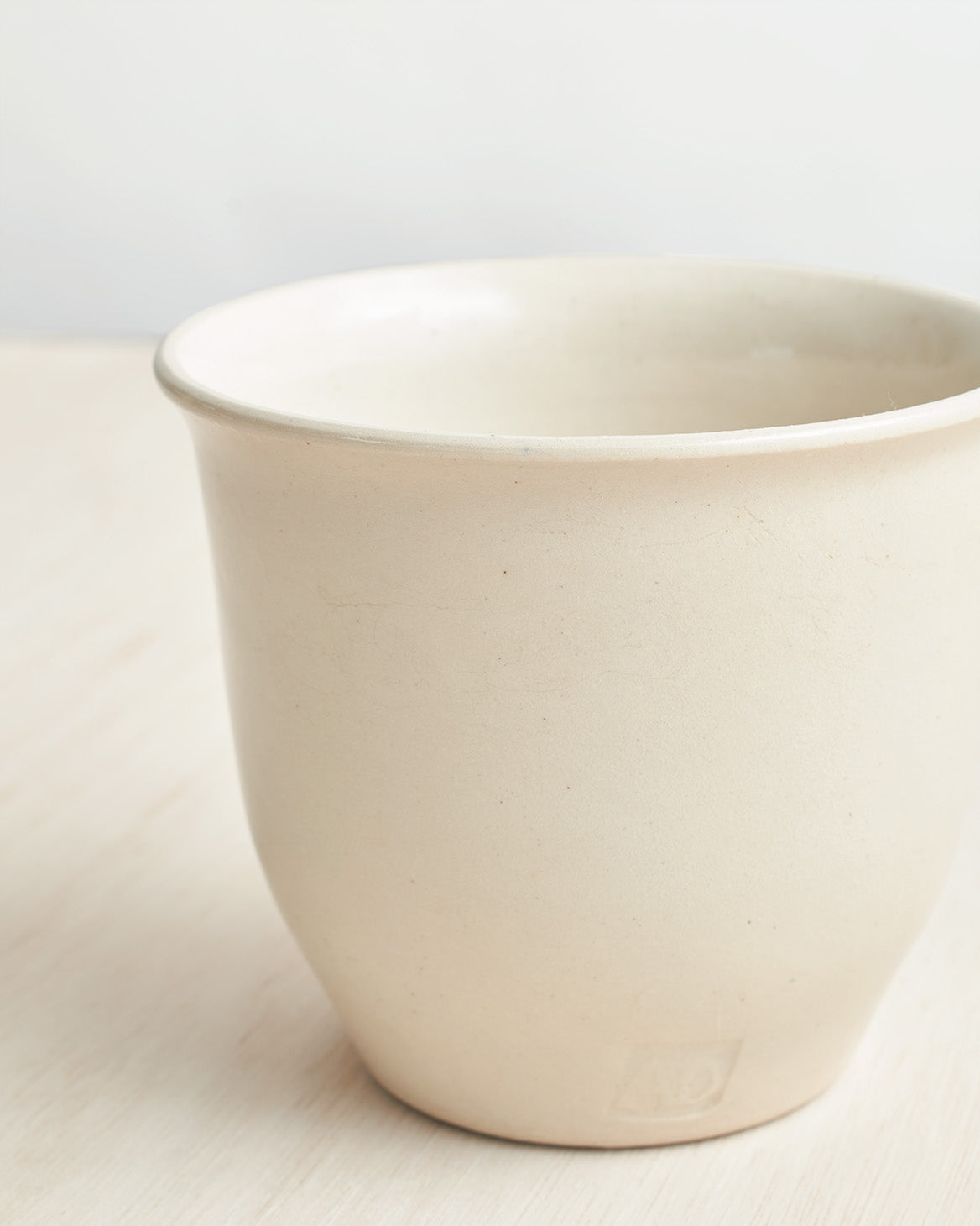Handleless Stoneware Cup in Natural Glaze