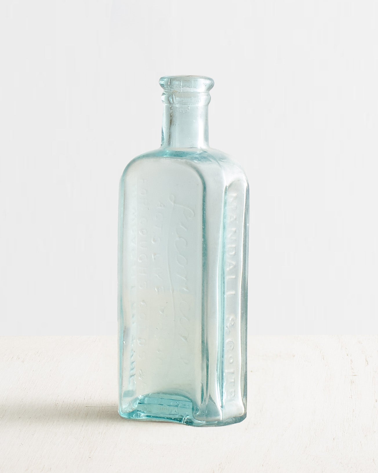 Vintage Rectangular Medium Glass Bottle Vase