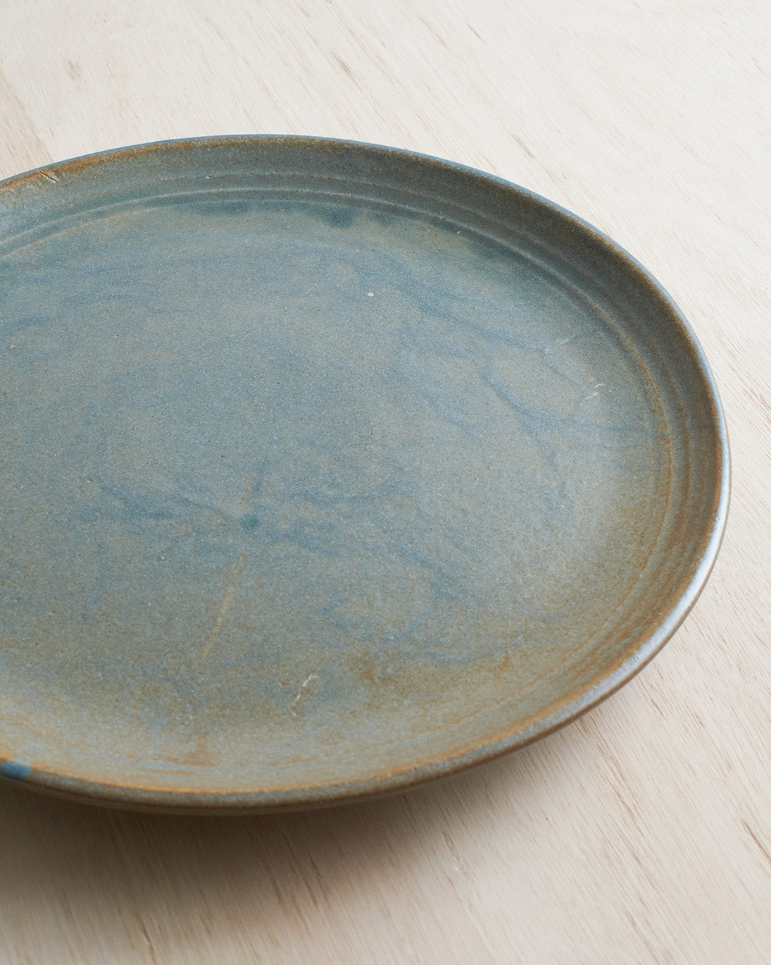 Stoneware Dinner Plate In Verdigris Green Glaze