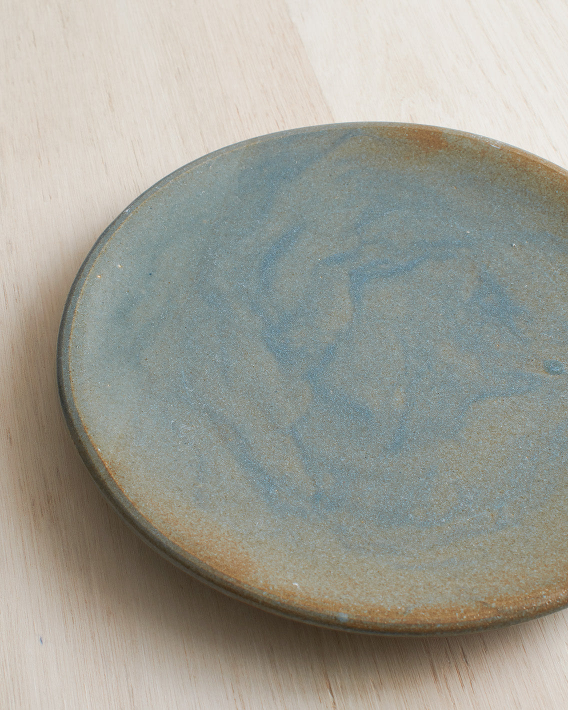 Large Stoneware Side Plate In Verdigris Green Glaze