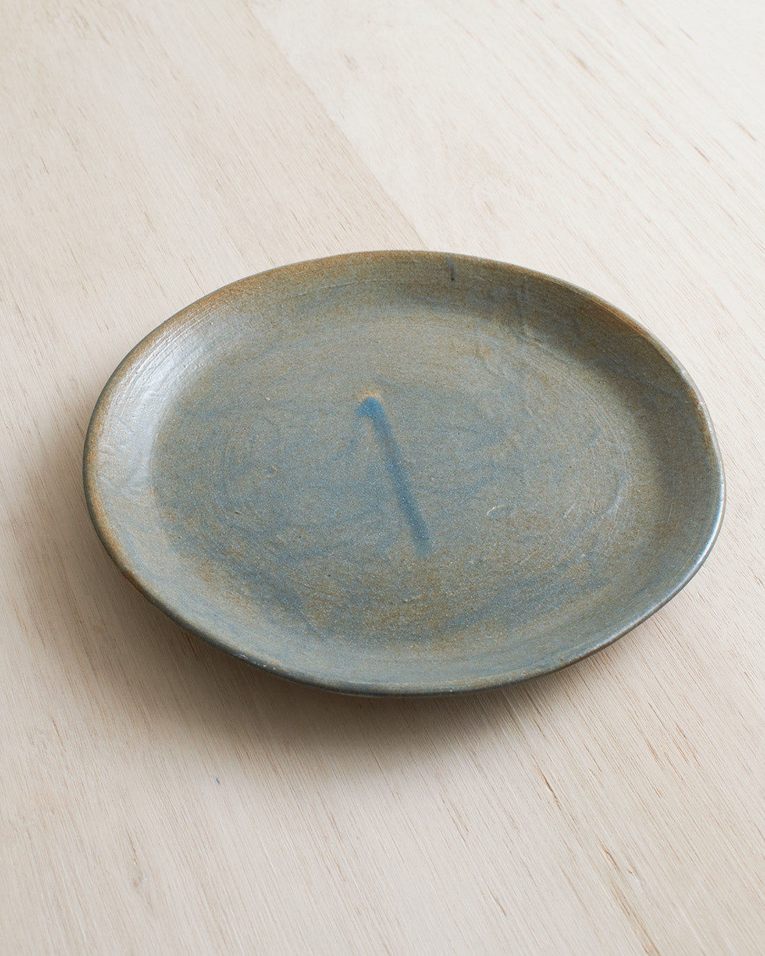 Stoneware Side Plate In Verdigris Green Glaze