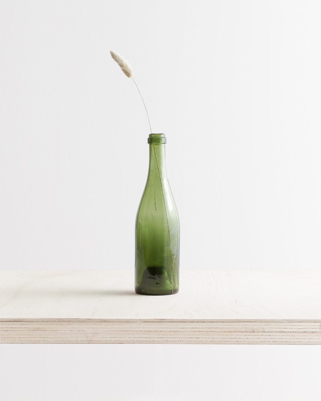 Vintage Medium Wine Bottle Vase In Green