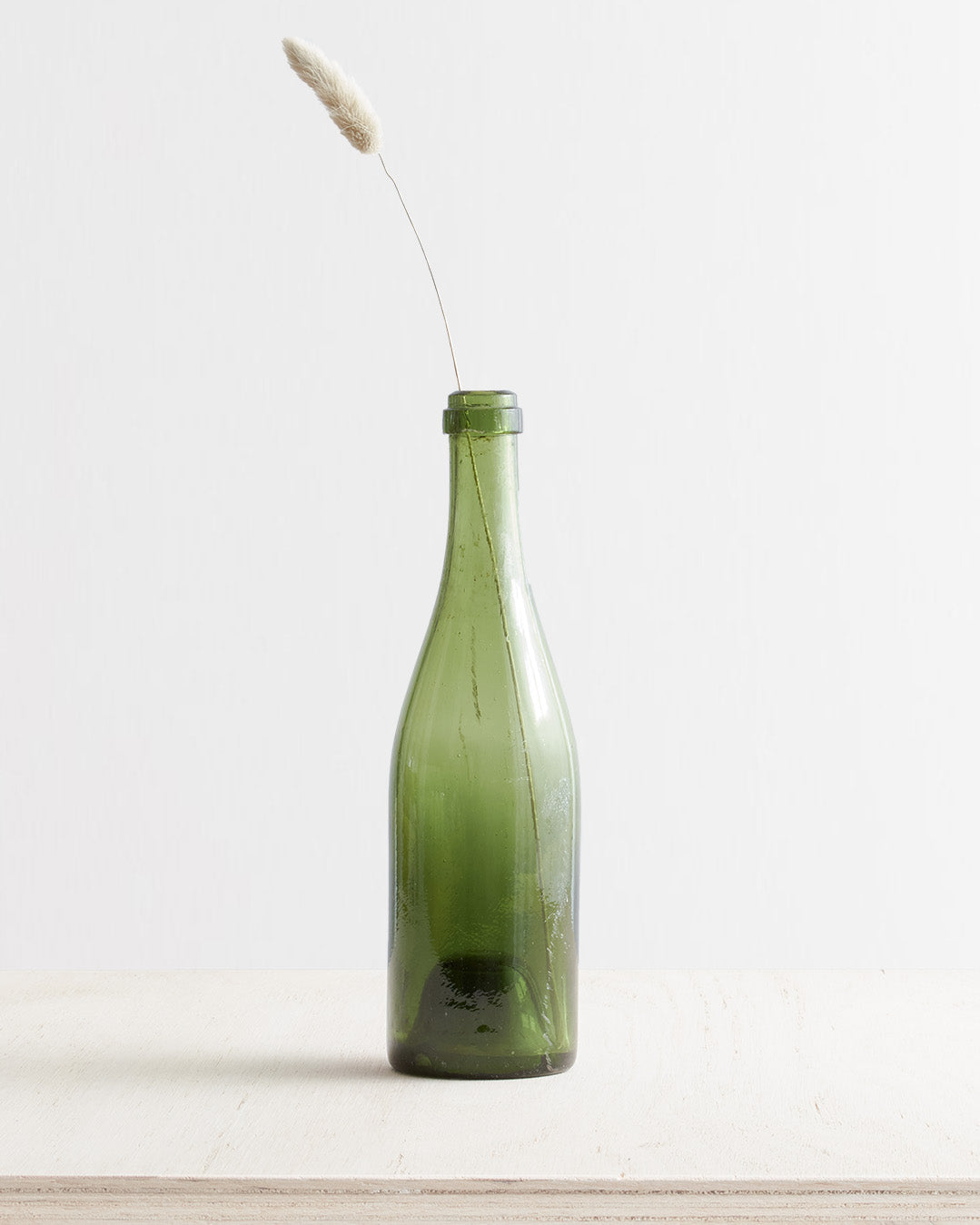 Vintage Medium Wine Bottle Vase In Green