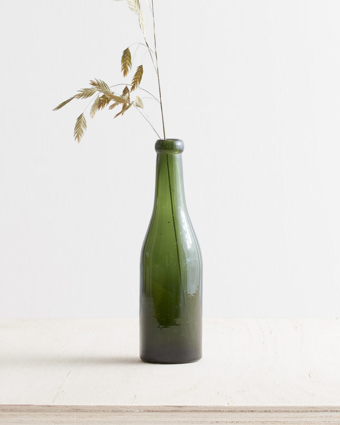 Vintage Small Bottle Vase In Green