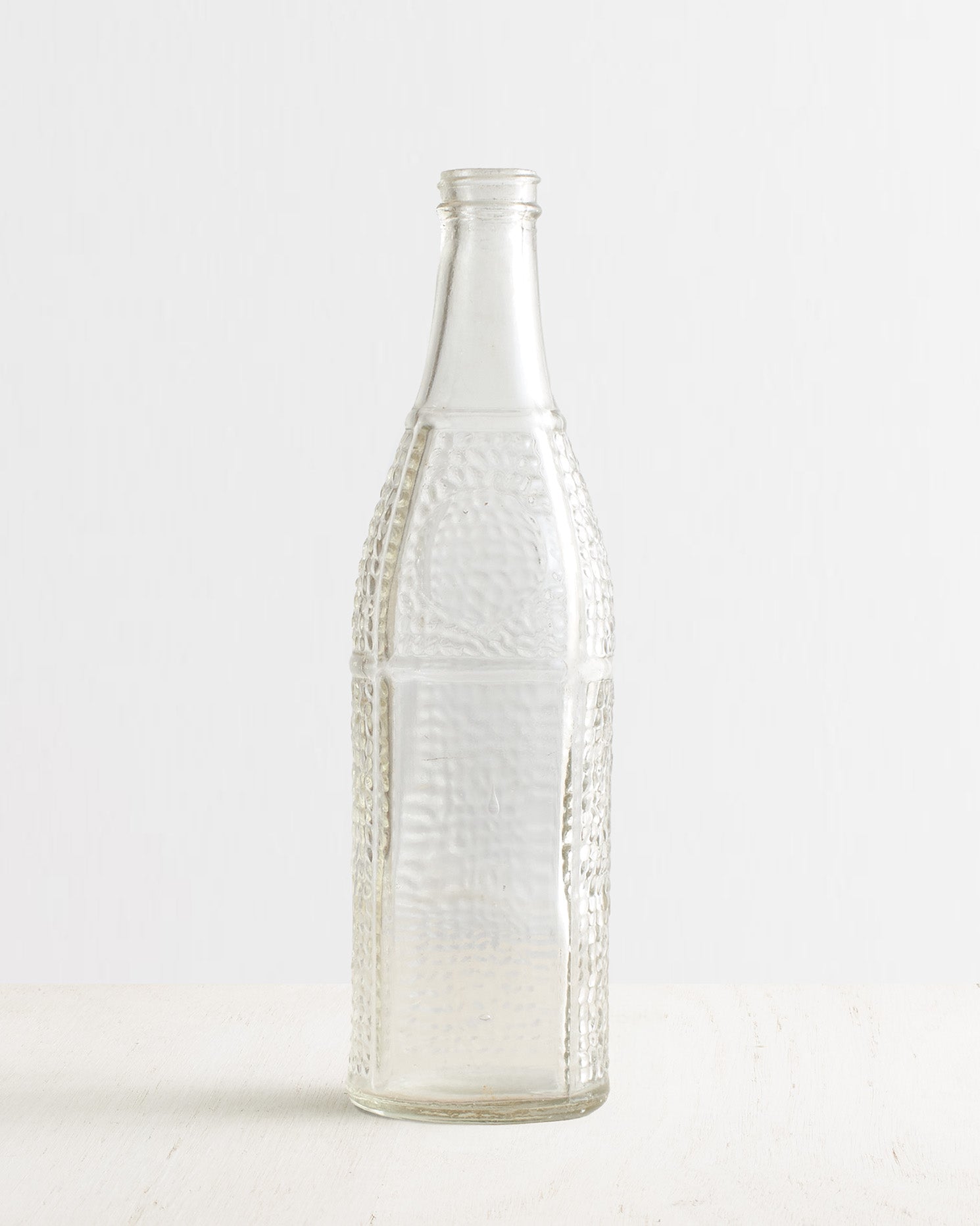 Vintage Large Textured Glass Bottle Vase