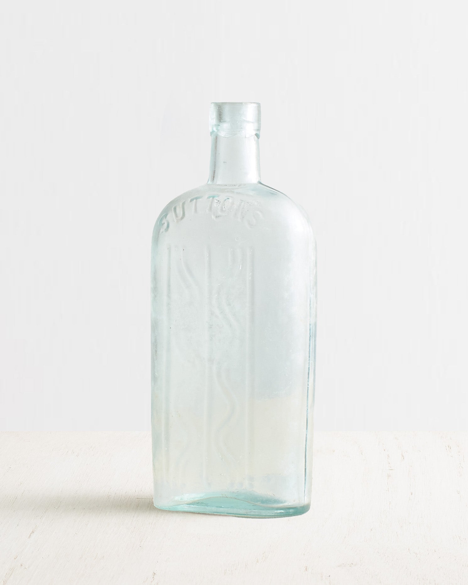 Vintage Large Glass Bottle Vase With Motif