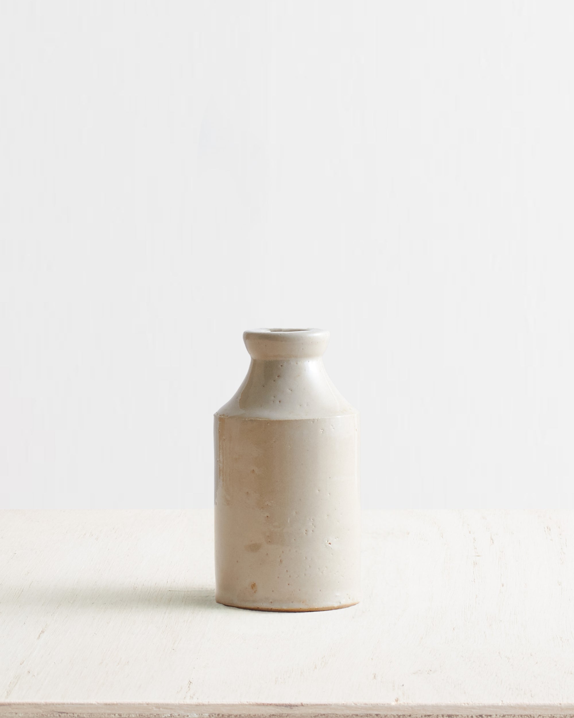 Vintage Medium Pitted Ceramic Inkwell Vase Pot