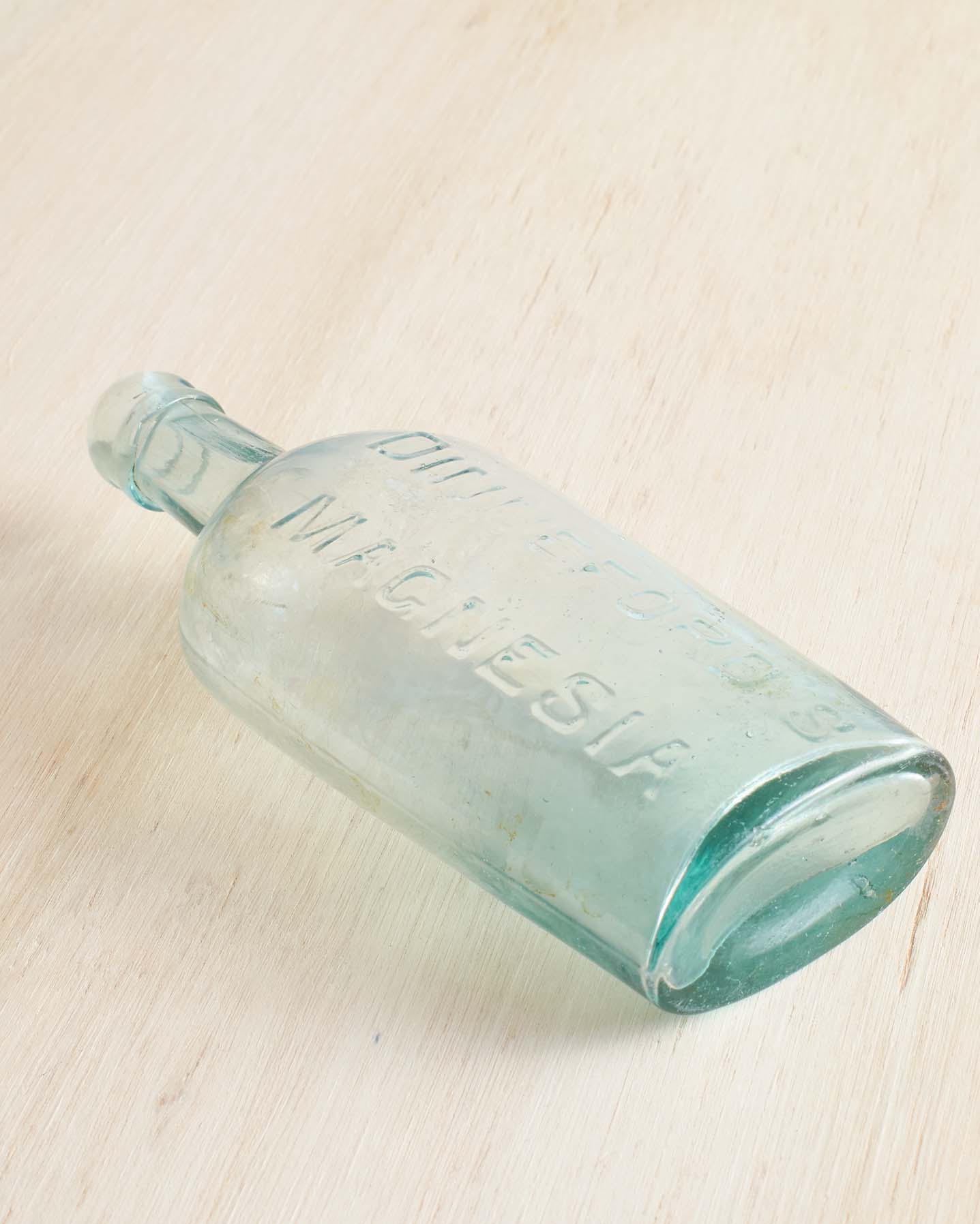 Vintage Medium Dinnefords Magnesia Glass Bottle Vase