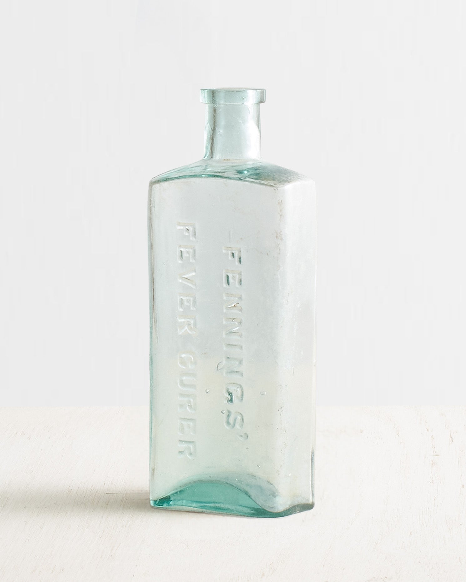 Vintage Medium Fennings Rectangular Glass Bottle Vase