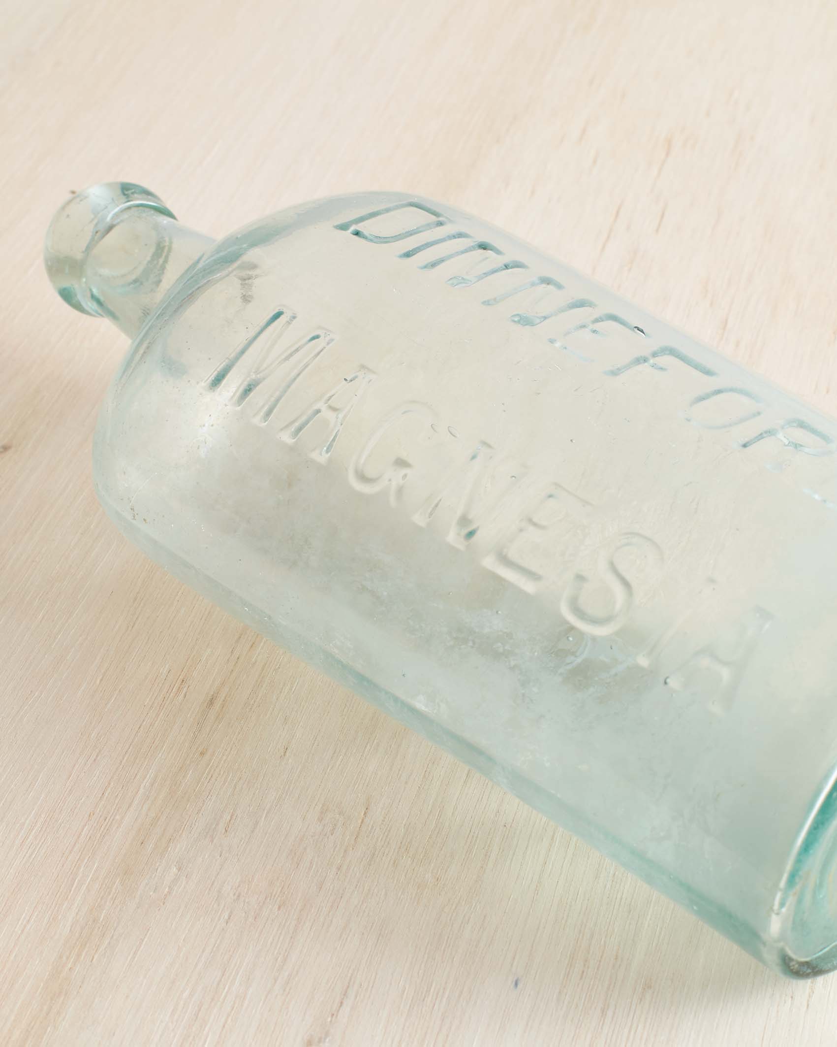 Vintage Large Dinnefords Magnesia Glass Bottle Vase