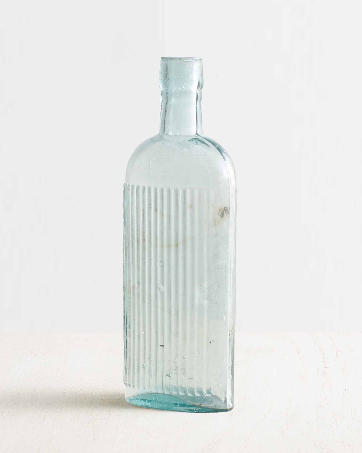 Vintage Medium Ribbed Glass Bottle Vase