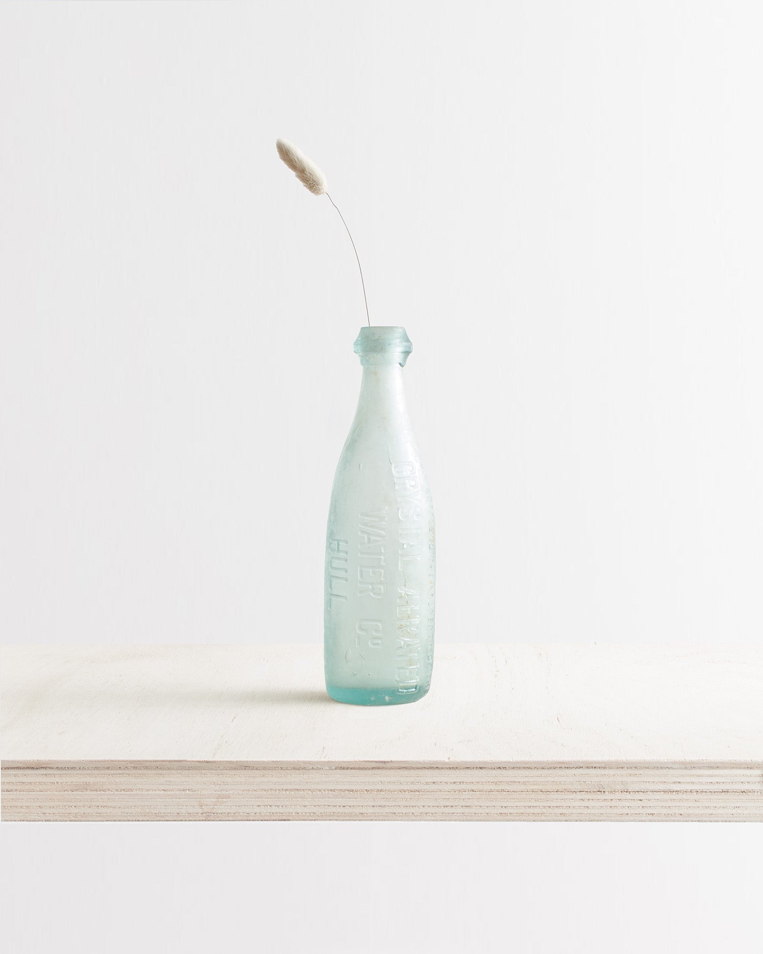 Vintage Medium Round Frosted Glass Bottle Vase