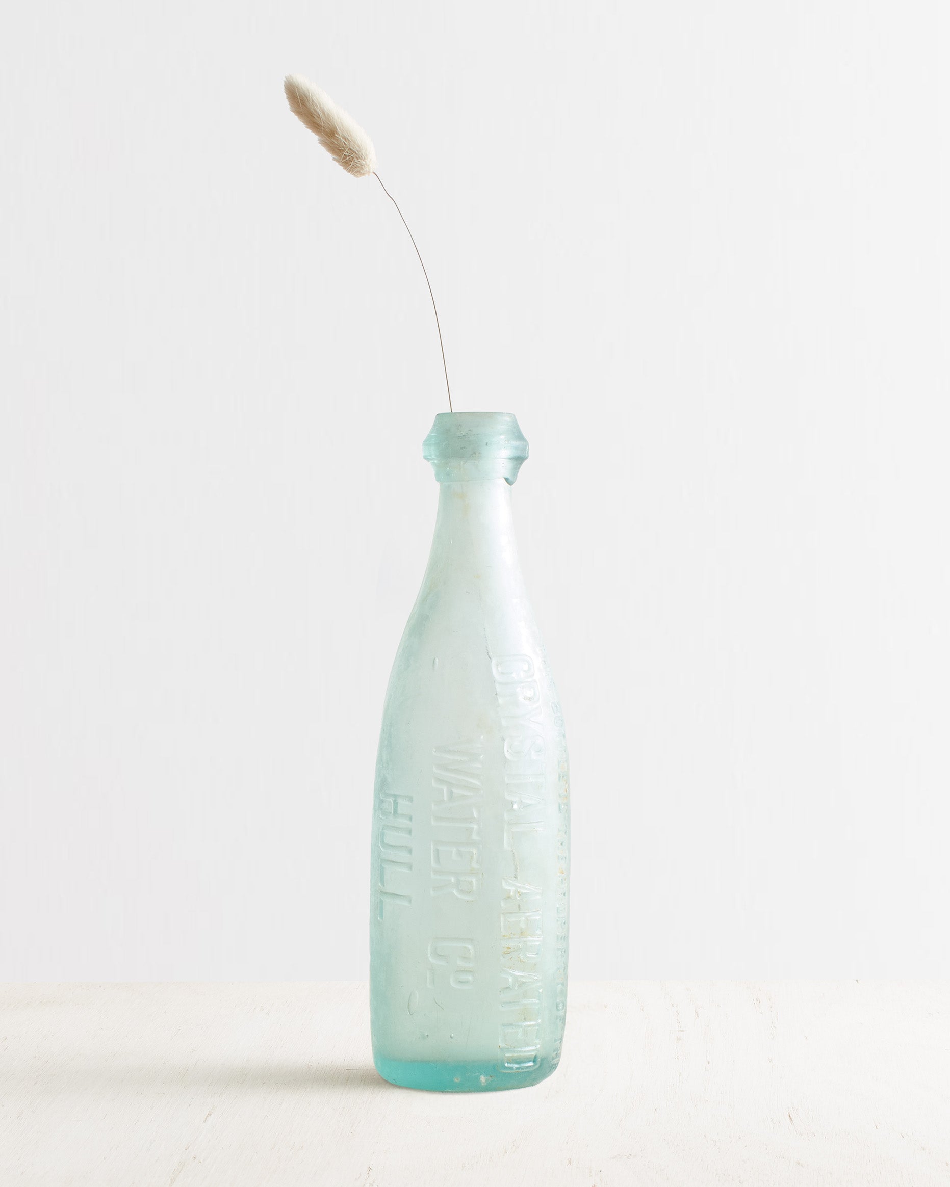 Vintage Medium Round Frosted Glass Bottle Vase