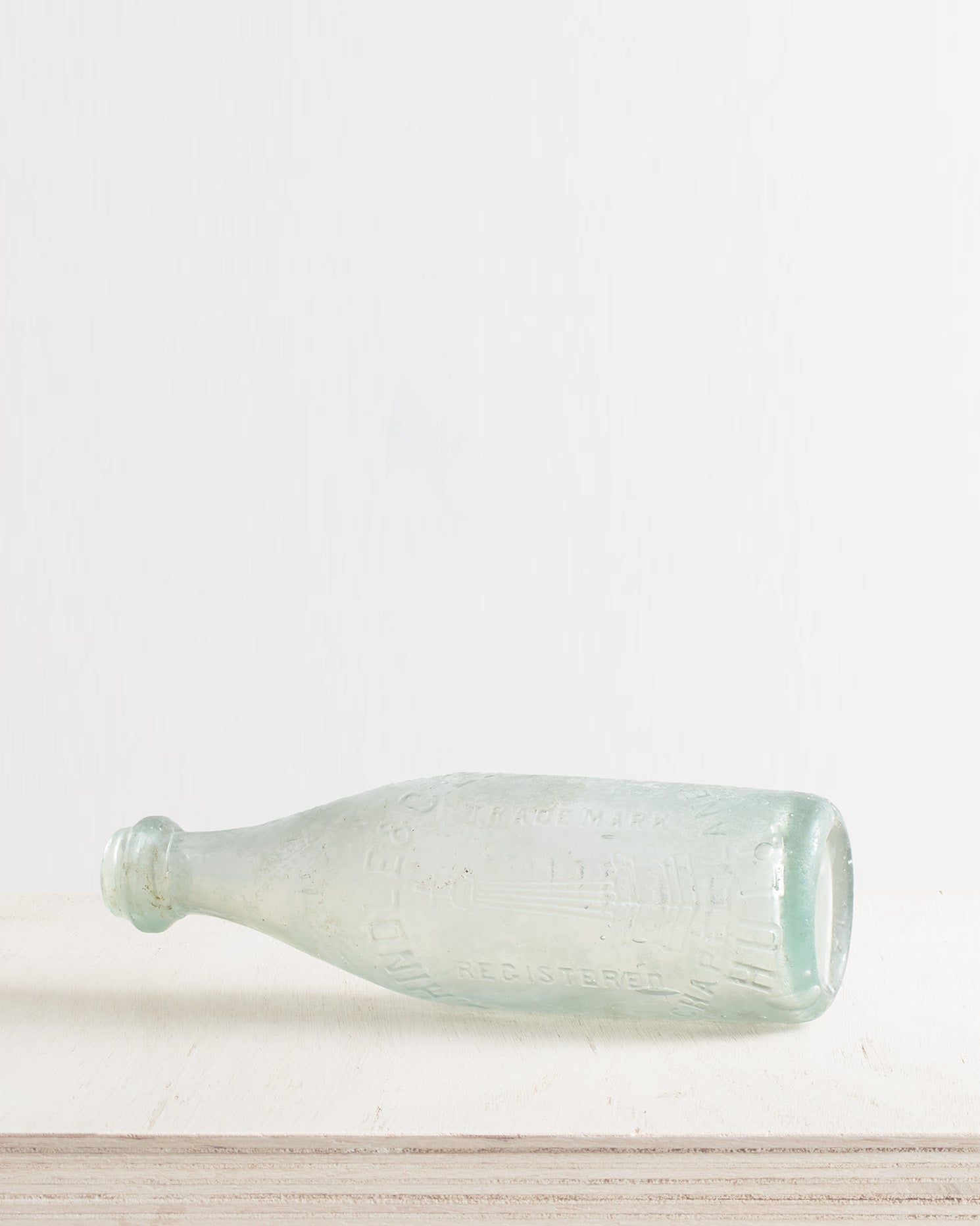 Vintage Medium Round Semi Frosted Glass Bottle Vase