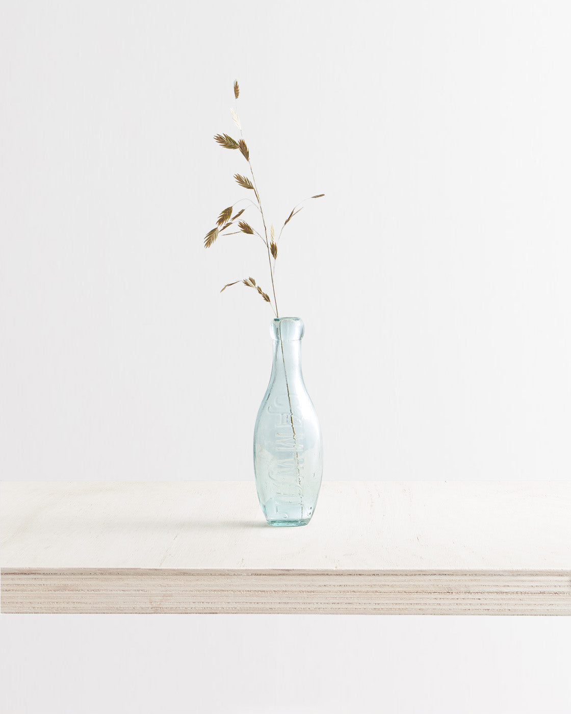 Vintage Small Rounded Glass Bottle Vase
