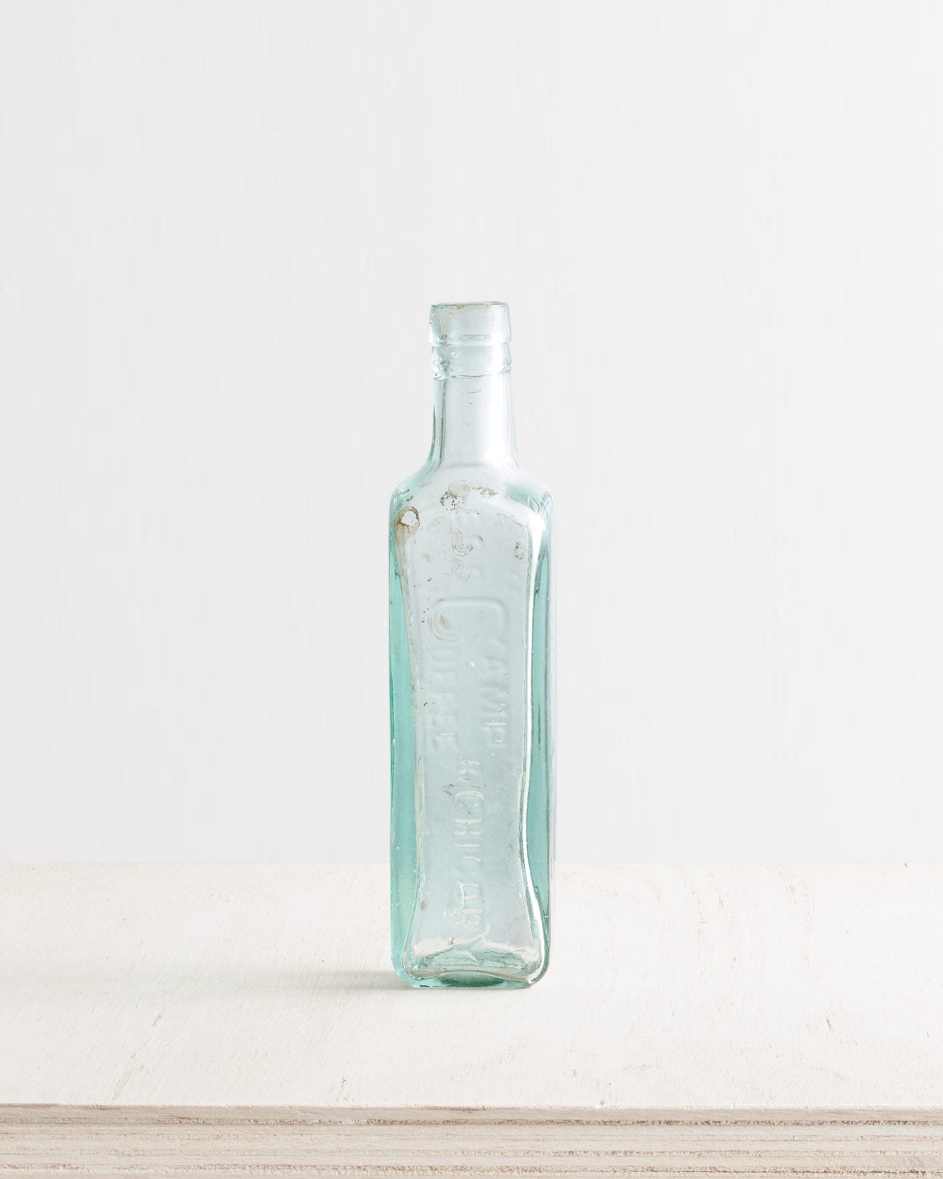 Vintage Medium Squared Glass Bottle Vase