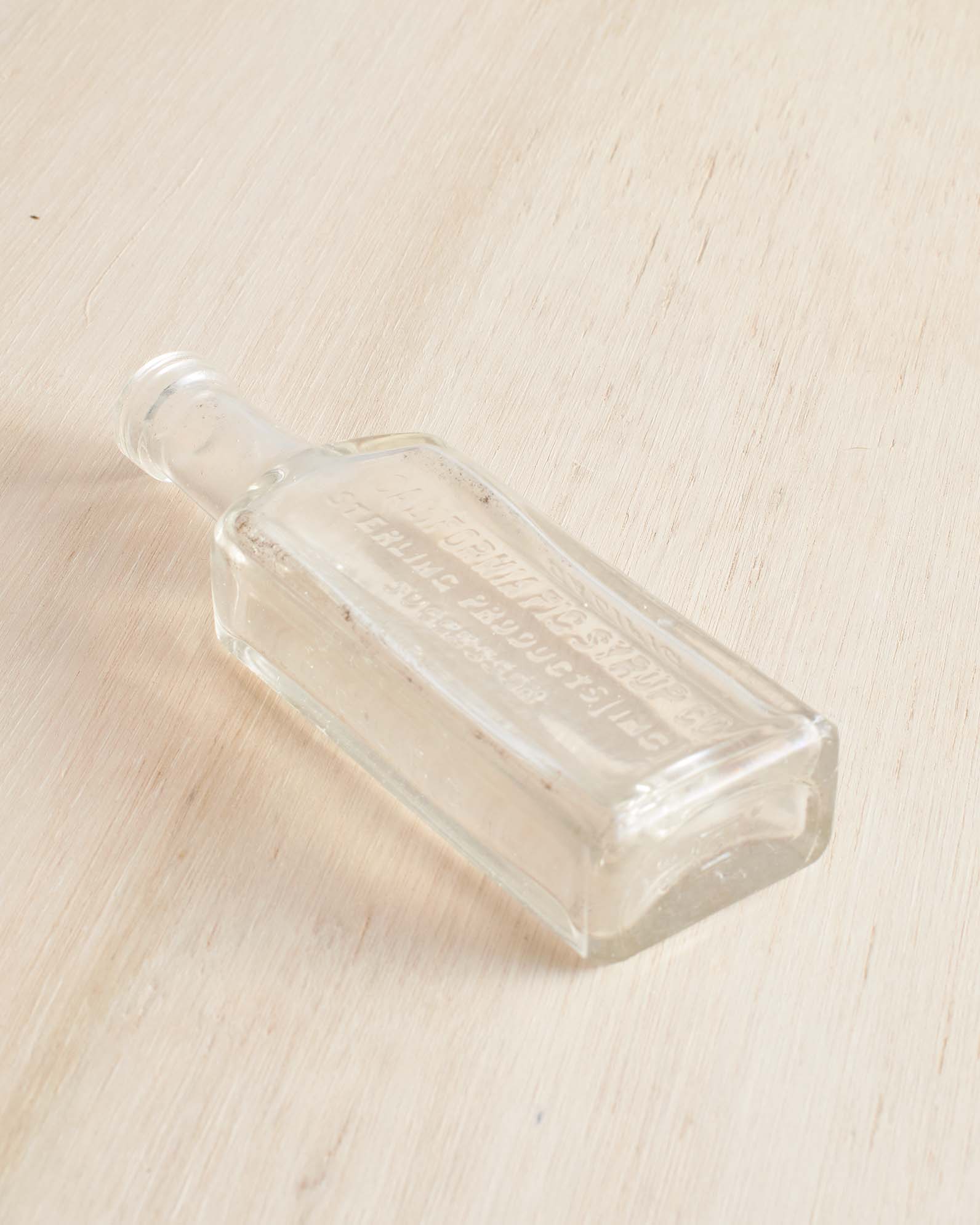 Vintage Medium Rectangular California Fig Syrup Glass Bottle Vase