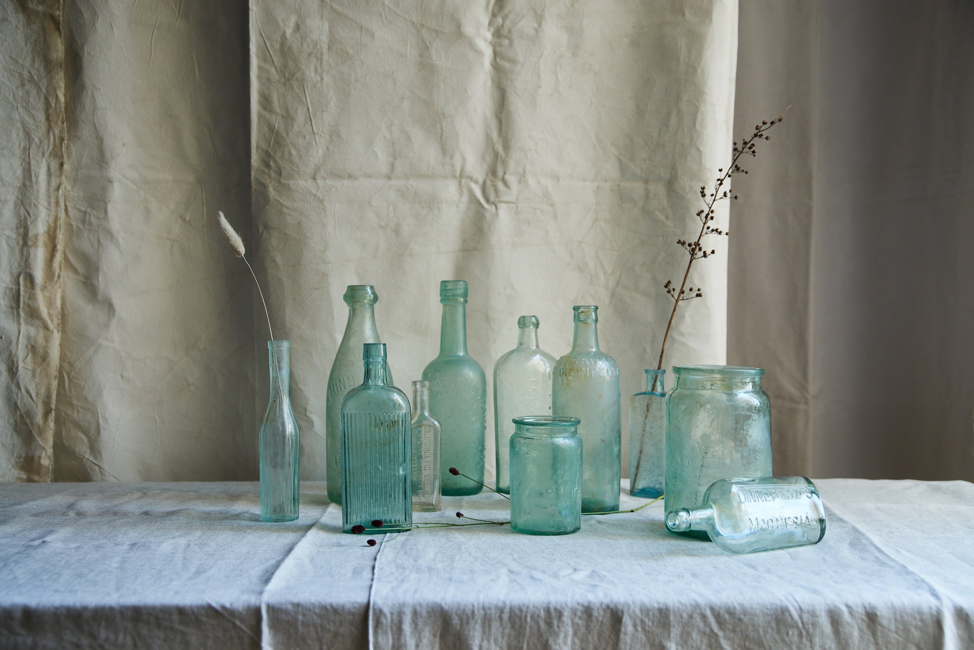 Vintage Small Thin Ribbed Glass Bottle Vase