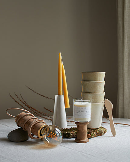 Pair of Beeswax Tapered Dinner Candles